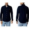 Ralph Lauren - Camicia da uomo a maniche lunghe, vestibilità Custom Fit, blu navy, M, Blu marino