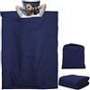 INTIRILIFE Sacco a Pelo in Poliestere Blu Scuro 115 x 210 cm - Borsa da Viaggio Leggera con Chiusura e Custodia, Perfetta per rifugi di Montagna - ostelli, Vacanze, Campeggio