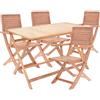 NATERIAL Set tavolo e sedie Solis NATERIAL in acacia per 4 persone, marrone