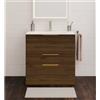 SENSEA Mobile bagno sospeso con lavabo L 60 x H 84 x P 48 cm rovere noce 3 cassetti per vasca centrale Neo