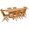 NATERIAL Set tavolo e sedie Antea NATERIAL in teak per 6 persone, marrone