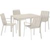NATERIAL Set tavolo e sedie Idaho NATERIAL in alluminio per 4 persone, beige
