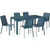 NATERIAL Set tavolo e sedie Idaho NATERIAL in alluminio per 6 persone, blu