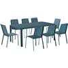 NATERIAL Set tavolo e sedie Idaho NATERIAL in alluminio per 8 persone, blu