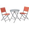 NATERIAL Set tavolo e sedie Emys NATERIAL in acciaio per 2 persone, arancione