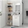 Mobile da bagno copricolonna sottolavabo 70 cm bianco grigio rovere 2 ante, cz22