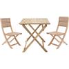 NATERIAL Set tavolo e sedie Solis NATERIAL in acacia per 2 persone, marrone