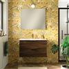 SENSEA Mobile bagno sospeso con lavabo L 90 x H 55 x P 45 cm noce browny 2 cassetti per vasca centrale Jnka