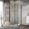 Leroy Merlin Box doccia con ingresso frontale pieghevole Record L 80 x H 195 cm, vetro 6 mm vetro senza finitura / trasparente profilo cromato