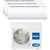 Haier Condizionatore a muro multisplit inverter HAIER Jade 9 + 9 + 12 18000 BTU classe raffreddamento A+++, classe di riscaldamento A+, bianco