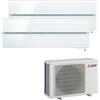 Mitsubishi Electric Condizionatore a muro multisplit inverter dual MITSUBISHI ELECTRIC LN 9K 12K classe raffreddamento A+++, classe di riscaldamento A++, bianco
