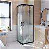 SENSEA Box doccia con ingresso angolare scorrevole Easy quadrato L 80 x L 80 x H 190 cm in vetro, sp. 6 mm smerigliato nero