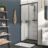 SENSEA Box doccia con ingresso frontale scorrevole Remix L 100 x H 195 cm, vetro 6 mm vetro senza finitura / trasparente profilo nero spazzolato