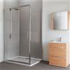 Leroy Merlin Box doccia con ingresso frontale scorrevole Verve L 100 x H 190 cm, vetro 6 mm vetro senza finitura / trasparente profilo cromato