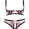 Cottelli Collection - Set rosa satinato con dettagli neri