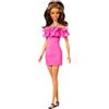 Barbie - Bambola Fashionistas n. 217 da Collezione 65° Anniversario, con Capelli ondulati castani semiraccolti e Abito Rosa, Giocattolo per Bambini, 3+ Anni, HRH15