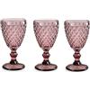 GICOS SRL Set 6 calice bichiere vino 210 ml in vetro colore rosa GIN-820533