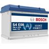 Bosch Automotive Bosch S4 E08 EFB Batteria per Auto 70 A/h - 760 A - 12 V, Batteria EFB al Piombo-Acido per Veicoli con Sistema Start/Stop, Polarità: Sinistra (-) Destra (+), 278 x 175 x 190 mm