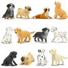 TOYMANY Set di 12 statuette per cani realistiche, statuette di cane, in plastica, mini cuccioli, per Natale, per cupcake, uovo di Pasqua, regalo di compleanno per bambini