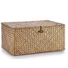 IGNPION - Cesto portaoggetti in vimini con coperchio, cesto da scrivania in vimini intrecciato, rettangolare, organizer da bagno, scatola decorativa per sotto mensole del soggiorno, cesto portatutto