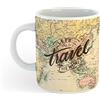 I-TOTAL® - Tazze da caffè in CERAMICA 300 ml/Tazza per caffè, the/Colazione, 300 ML, 10 x 8 x 12 cm (MAPS)