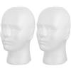 FRCOLOR 2pezzi Manichino Maschile Per Parrucchieri Con Base Stabile Testa Per Esposizione Di Parrucche Cappelli Sciarpe e Accessori Per Uso Professionale e Domestico