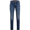 JACK & JONES Jeans Glenn Lavaggio Denim più Chiaro sul Davanti e Vita Bassa. (28W / 30L, Blu)