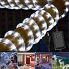 Cecaylie Tubo luminoso a LED per esterni, 40 m, 960 LED, 8 modalità luminosa con timer, impermeabile, per interni, feste, Natale, Halloween, matrimonio, bianco freddo