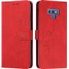 EATCYE Cover per Samsung Galaxy Note 9, Flip Libro Libretto Custodia in Pelle PU per Samsung Galaxy Note 9 [Protezione Completa] [Slot per Scheda] [Funzione di Supporto] (#Rosso)