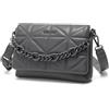 Miss Lulu Piccole Borse a Tracolla per Donne, Borse Imbottite Classiche Morbide con Cinturino Largo, Borsa a Spalla Impermeabile in Pelle PU per Cellulare come Regalo per Ragazze (Grigio intenso)