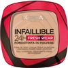 L'oréal Paris Infaillible 24H Fresh Wear 130 Beige Peau Fondotinta Coprente Waterproof 9 gr Compatto in Polvere