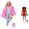 Barbie Extra n.3 - Bambola Snodata con Pelliccia Rosa e Maialino-Unicorno - 15 A