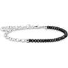 Thomas Sabo Bracciale da donna con perle nere in argento Sterling 925 A2100-130-11, Große, Argento sterling, Nessuna pietra preziosa