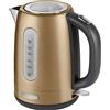 SENCOR bollitore elettrico SWK 177 Bollitore elettrico piccolo in acciaio inossidabile con filtro rimovibile, bollitore acqua elettrico capiente 1,7 L, kettle spegnimento automatico (Champagne)