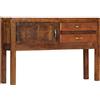 vidaXL Credenza Gambe Alte Stile Vintage Anticato con Cassetti e Armadietto Robusta Buffet Madia Mobile Cucina 118x30x75 cm Legno Massello di Mango