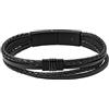 Fossil Bracciale Da Uomo Vintage Casual, Lunghezza Interna: 175 mm - 190 mm Bracciale Nero In Acciaio Inossidabile, JF03098001