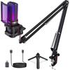 zealsound Set di microfoni USB, RGB microfono condensatore, RGB Gaming, microfono per PC, supporto a braccio incluso, cardioide, mute, YouTube/Zoom, live streaming, online, Android/Windows/macOS/PS