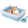 DC CLOUD Lettiera Autopulente per Gatti Lettiera Gatto Chiusa Self Cleaning Cat Litter Tray Corner Litter Tray Cat Anti-Splash Bedpan Cat Toilet Blue