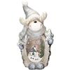 ECD Germany Statuetta Renna con Illuminazione LED 51cm Bianco Caldo Statua Luminosa con Cappello Grigio e Sciarpa Aspetto Legno a Batteria Decorazione Figura Natalizia Ornamento da Tavolo per Interni