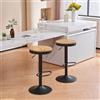 YOUNIKE Sgabello Bar Legno Rotondo Sedie Alta Bar Seduta Ilot Central Cucina Sedile Bar Set di 2 Vintage Regolabile Rotazione Metallo Girevole Nero