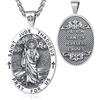 EUDORA Harmony Ball Collana San Judas Tadeo per Donna Uomo, Ciondolo in Argento Sterling 925 di San Giuda Taddeo Medaglia di San Giuda Protezione Amuleto Regalo di Gioielli, 22+2