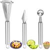 Hunphy 3 pezzi Frutta Coltello da Intaglio, Coltello per Intaglio Frutta, Scavino per Frutta, Acciaio Inossidabile Coltello per Melone, Triangolare, Multi purpose, per Frutta, Verdura, Home, Restaurant