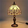 Uziqueif Lampada Tiffany, Lampada da Tavolo Vintage, Lampada Salotto, Macchiato Vetro Luce Ombra, per Soggiorno Camera da Letto Tavolino da caffè,V