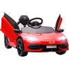 HOMCOM Macchina Elettrica per Bambini a 12V Licenza Lamborghini con Clacson e Telecomando, 107.5x63x42 cm, Rossa|Aosom