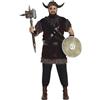 FIESTAS GUIRCA | Costume da Vichingo Adulto (54-56/XL) - Vestito, Fascia per la Testa, Cintura, Corna e Polsini - Costume da Guerriero Nordico per Halloween, Carnevale e Feste in Maschera - Uomo