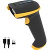 Tera Portable 1D Wireless and Wired Laser Barcode Scanner, Battery Level Indicator, Extra Large 2000mAh Battery, Ergonomic Design, Upgraded Model 5100 giallo