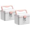 TUKA-i-AKUT 2X 14,6L Scatola per Medicinali, Portatile a 2 Strati con Maniglia per il Trasporto, Kit di Pronto Soccorso Armadio Farmacia e Mediche, Casa e All'aperto, TKD6402-XL Bianco