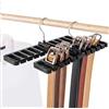 Cosysparks Porta cinture da armadio, 2 Pack organizer cintureporta cravatte uomo appendi cinture appendino cinture per Armadio Salvaspazio Appendiabiti Gancio per Cintura Cravatta Sciarpa (Nero)