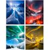 MytaYt 4 Pezzi 5D Diamond Painting Kit Completo 5D DIY Diamond Art Painting Kit Completo Aurora Delle Quattro Stagioni Diamond Painting Bambini pour Decorazione Murale, 30x40 cm
