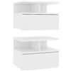 vidaXL 2X Comodini Pensili con Cassetto e Scomparti Aperti Compatti Eleganti Moderni Armadietti Sospesi Comò Bianco 40x31x27 cm in Truciolato